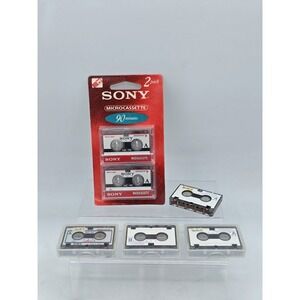 2 Pack SONY MC-90 MICROCASSETTE AUDIO TAPES  90 MINUTES & 4 Used MC-60 Tapes